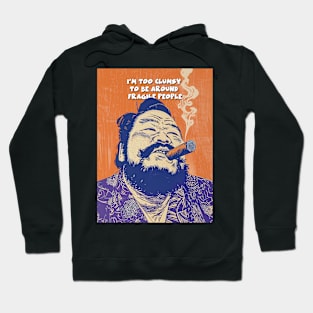 Puff Sumo: I’m Too Clumsy to Be Around Fragile People on a Dark Background Hoodie